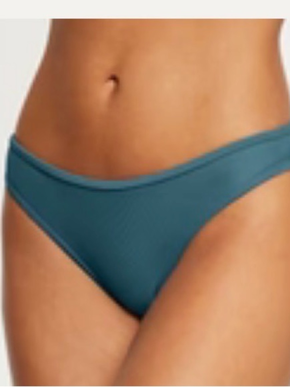 NWT Pepper Isle Blue Teal Ribbed scoop swim Bikini Bottom - medium 6